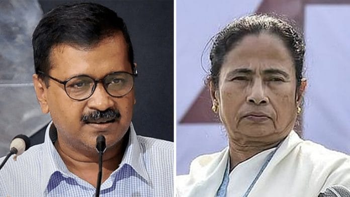 Arvind Kejriwal and Mamata Banerjee | Twitter/PTI