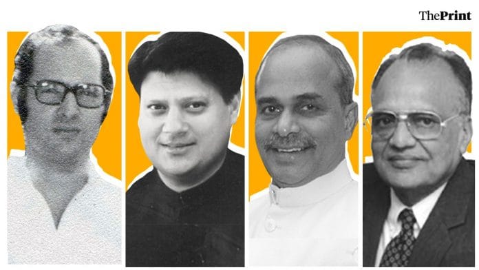 (From left) Sanjay Gandhi, Madhavrao Scindia, Y.S. Rajasekhara Reddy and O.P. Jindal died in air crashes | Photos: Wikipedia/ThePrint