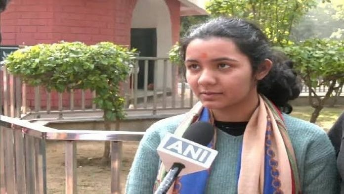 Aashna Lidder, daughter of Brigadier Lakhbinder Singh Lidder, who died in the IAF chopper crash in Coonoor earlier this month | ANI