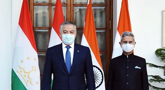 External Affairs Minister S Jaishankar with his Tajikistan counterpart Sirojiddin Muhriddin in New Delhi, on 18 December 2021 | ANI Photo