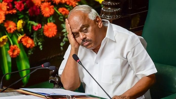 Karnataka assembly speaker KR Ramesh Kumar during Assembly Session at Vidhana Soudha, in Bengaluru, Friday | PTI