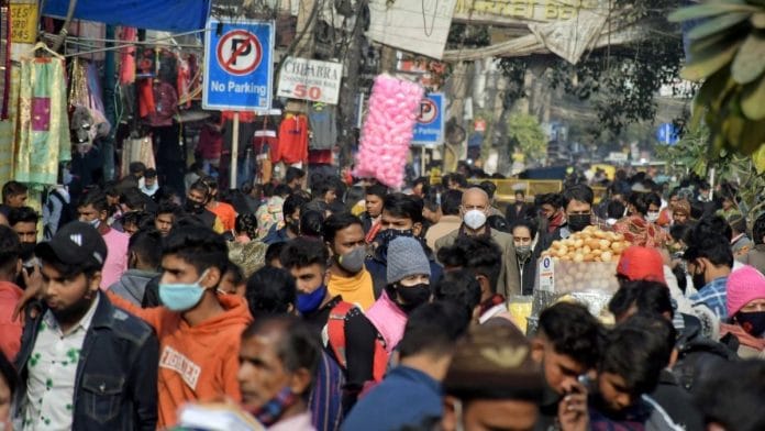 Representational image | Crowded Karol Bagh market Monday | ANI