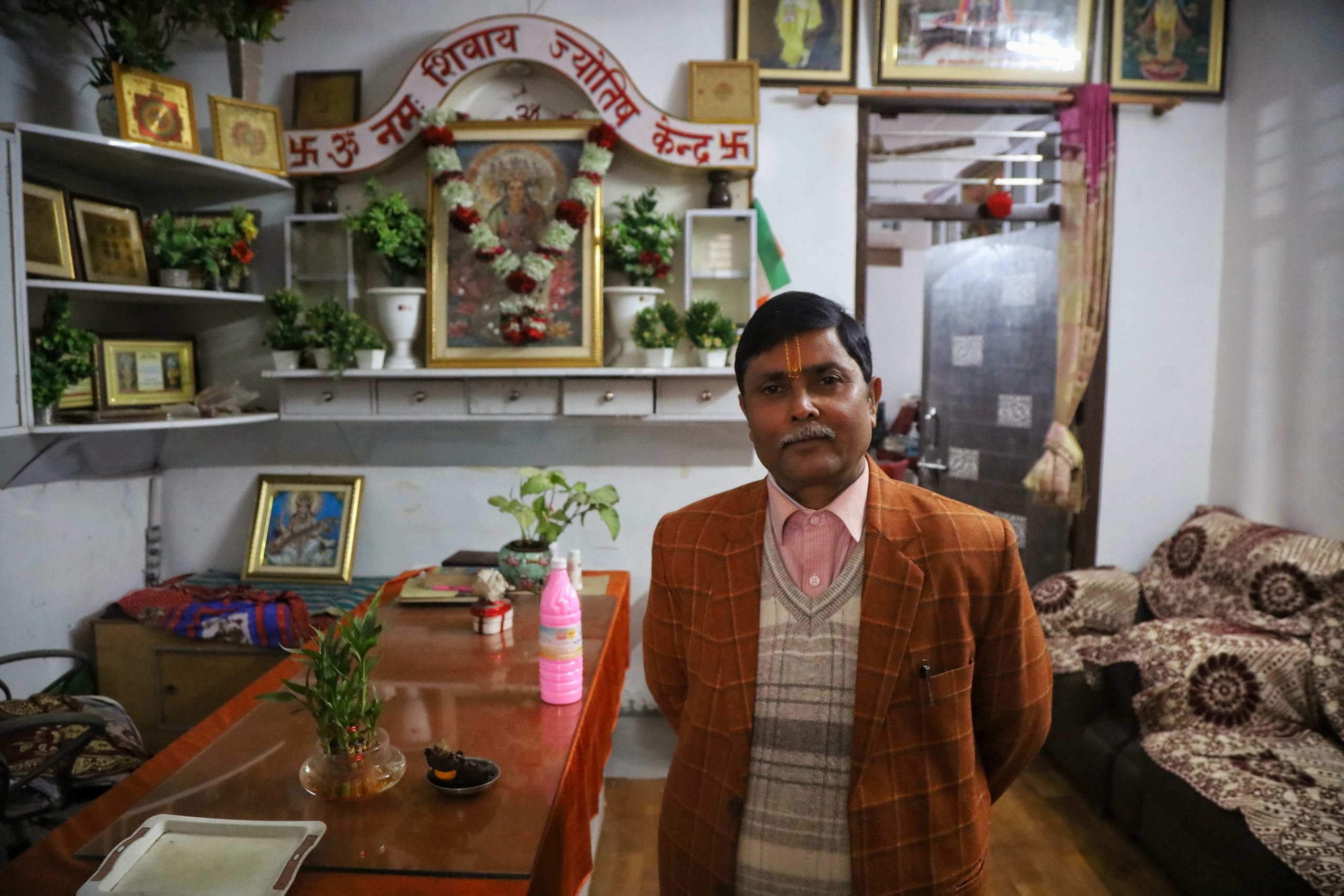 Ram Pradeep Pandey, who was seen shouting slogans from the stage in the viral video. | Photo: Manisha Mondal/ThePrint