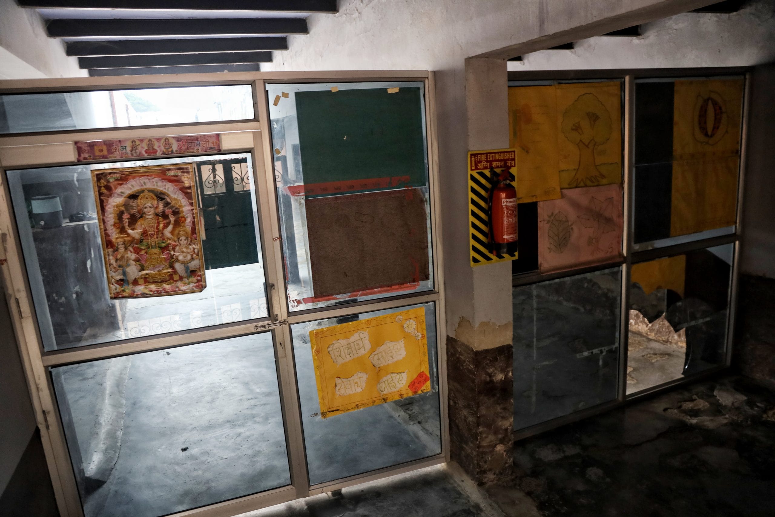 The main entrance of SBD Public School has a picture of a Hindu goddess. | Photo: Manisha Mondal/ThePrint