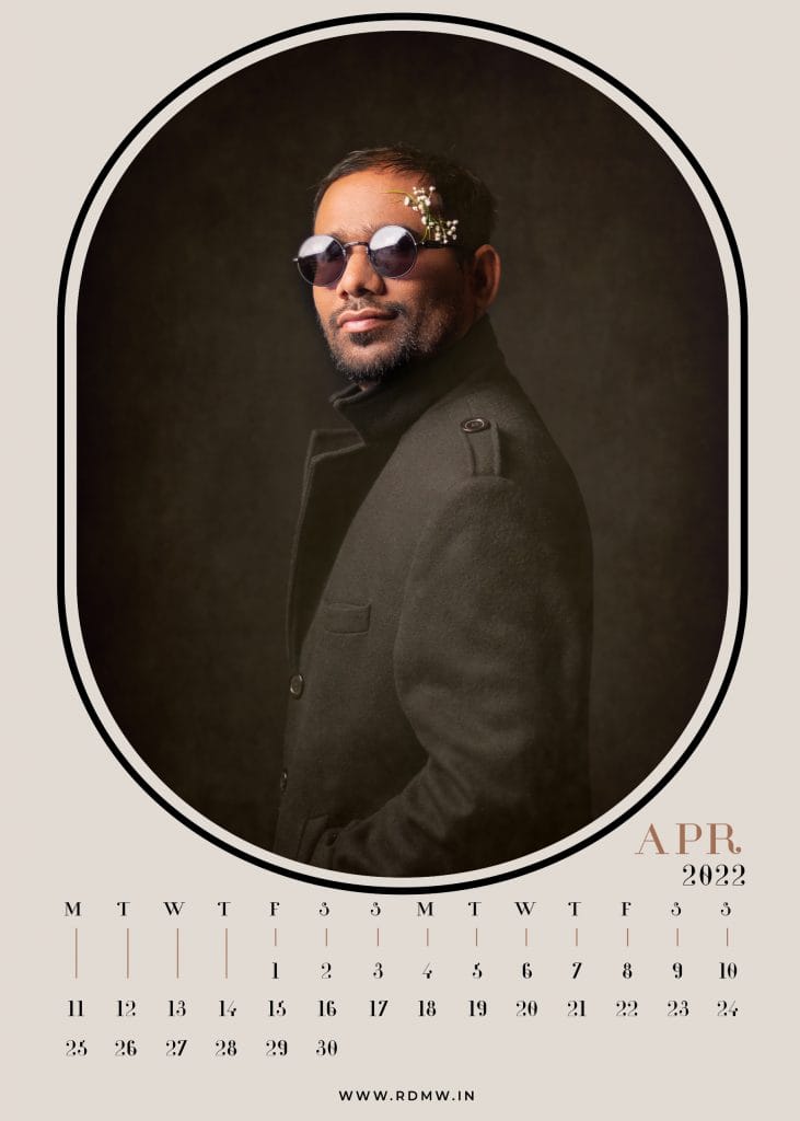 Ram Guru on the April page of the Oddity 2022 calendar. 