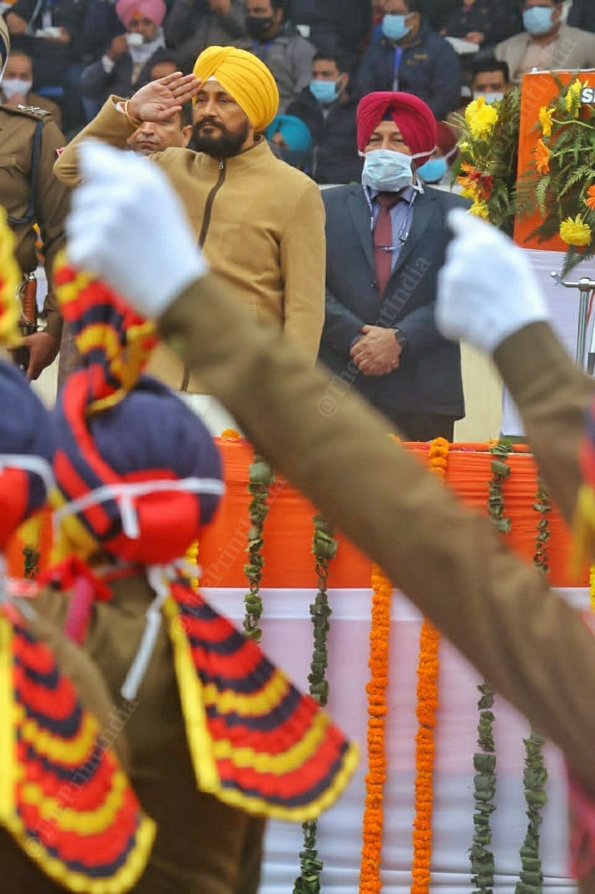 CM Channi salutes the parade | Photo: Praveen Jain | ThePrint