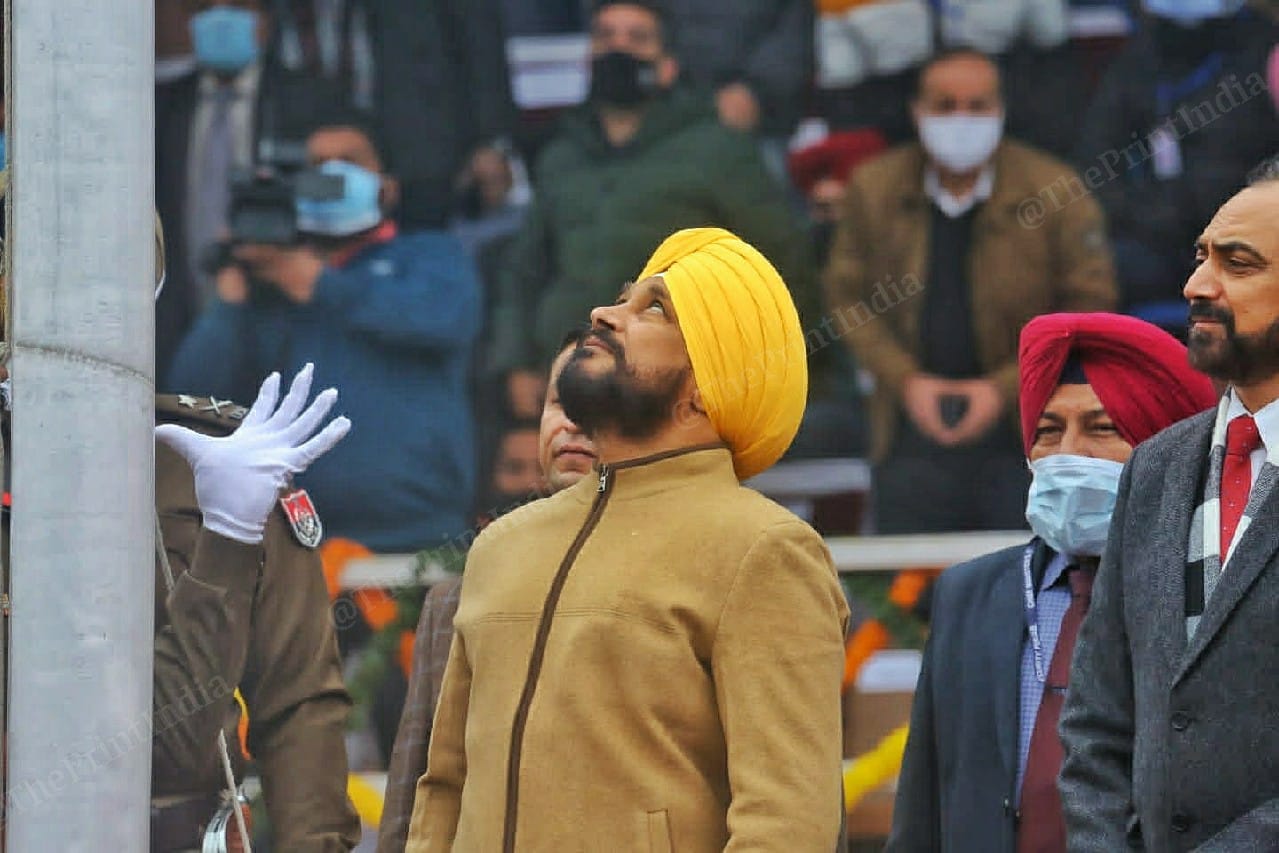 It was the first time Channi hoisted the flag | Photo: Praveen Jain | ThePrint