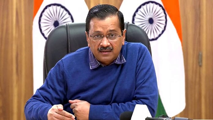 Delhi CM Arvind Kejriwal addresses a press conference over the current status of Covid-19 cases in New Delhi, on 2 January 2022 | ANI photo