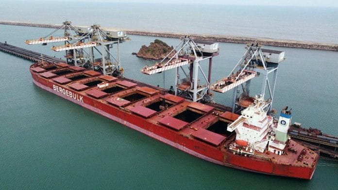 Representational image of cargo being handled at Gangavaram port in Vishakhapatnam | ANI