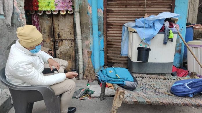 Policemen at the spot in Shahdara where the woman was allegedly gangraped and assaulted, before being paraded | Photo: Bismee Taskin | ThePrint