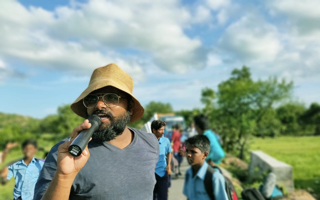 Uday at scene before shooting. Photo Credit: Special Arrangement