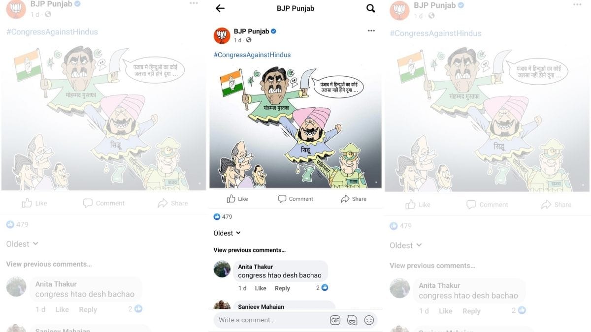 A BJP cartoon on Congress leader Mohammed Mustafa's alleged hate speech.