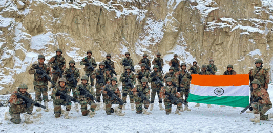 Indian Army soldiers unfurl tricolour at Galwan Valley on 1 January 2022