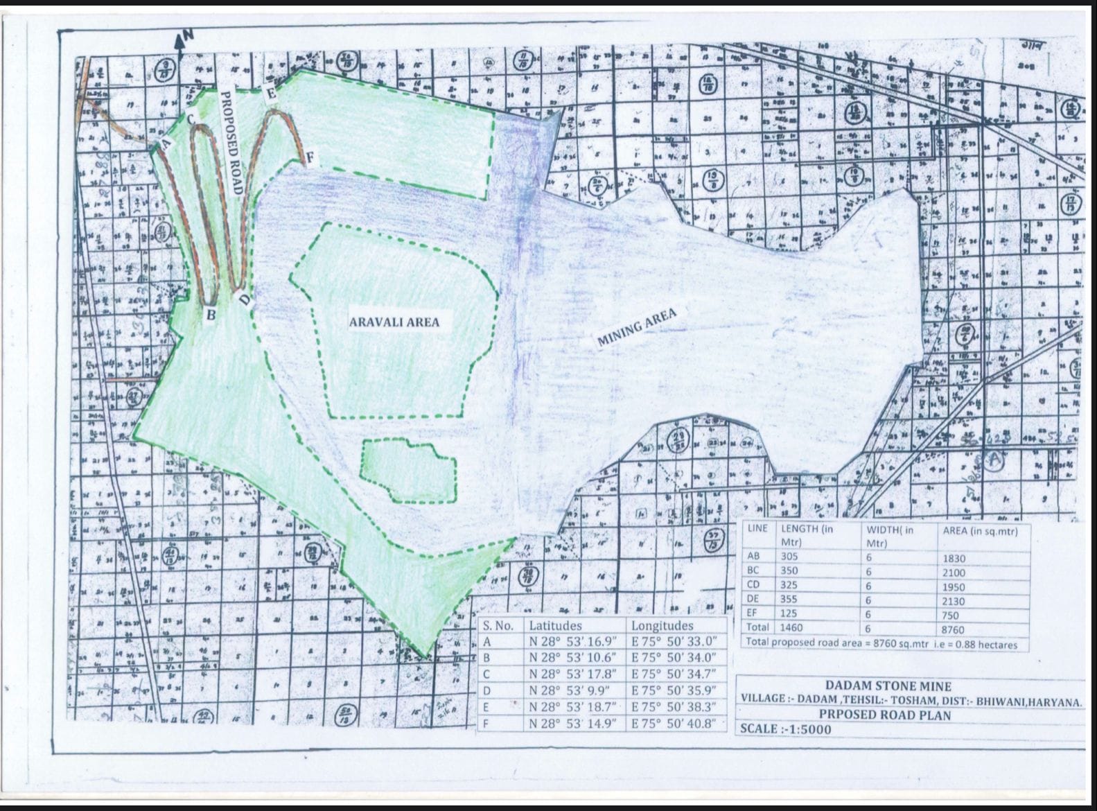 The layout of the Dadam mining zone | By special arrangement