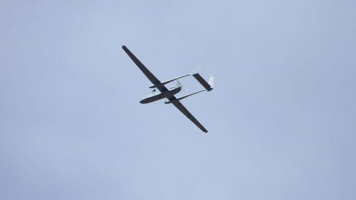 File photo of IAF drone seen flying in Leh on 18 Nov 2020 | ANI