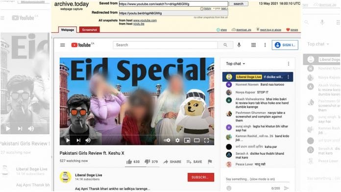 A screenshot of the purported 'Eid Special' livestream on YouTube.