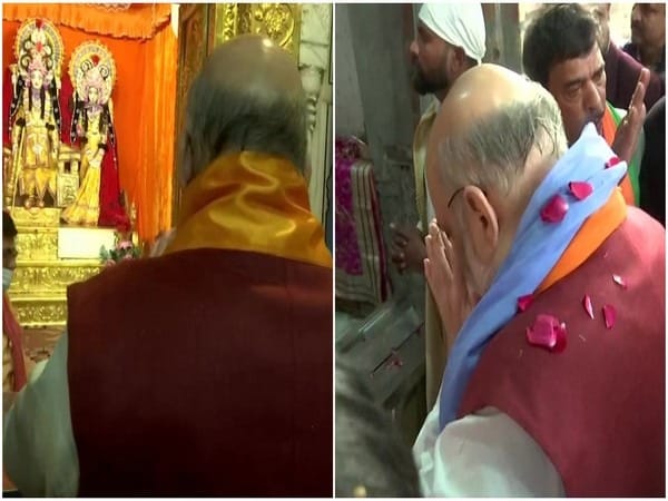 Punjab polls: Amit Shah offers prayers at Valmiki Temple, Durgiana Temple in Amritsar