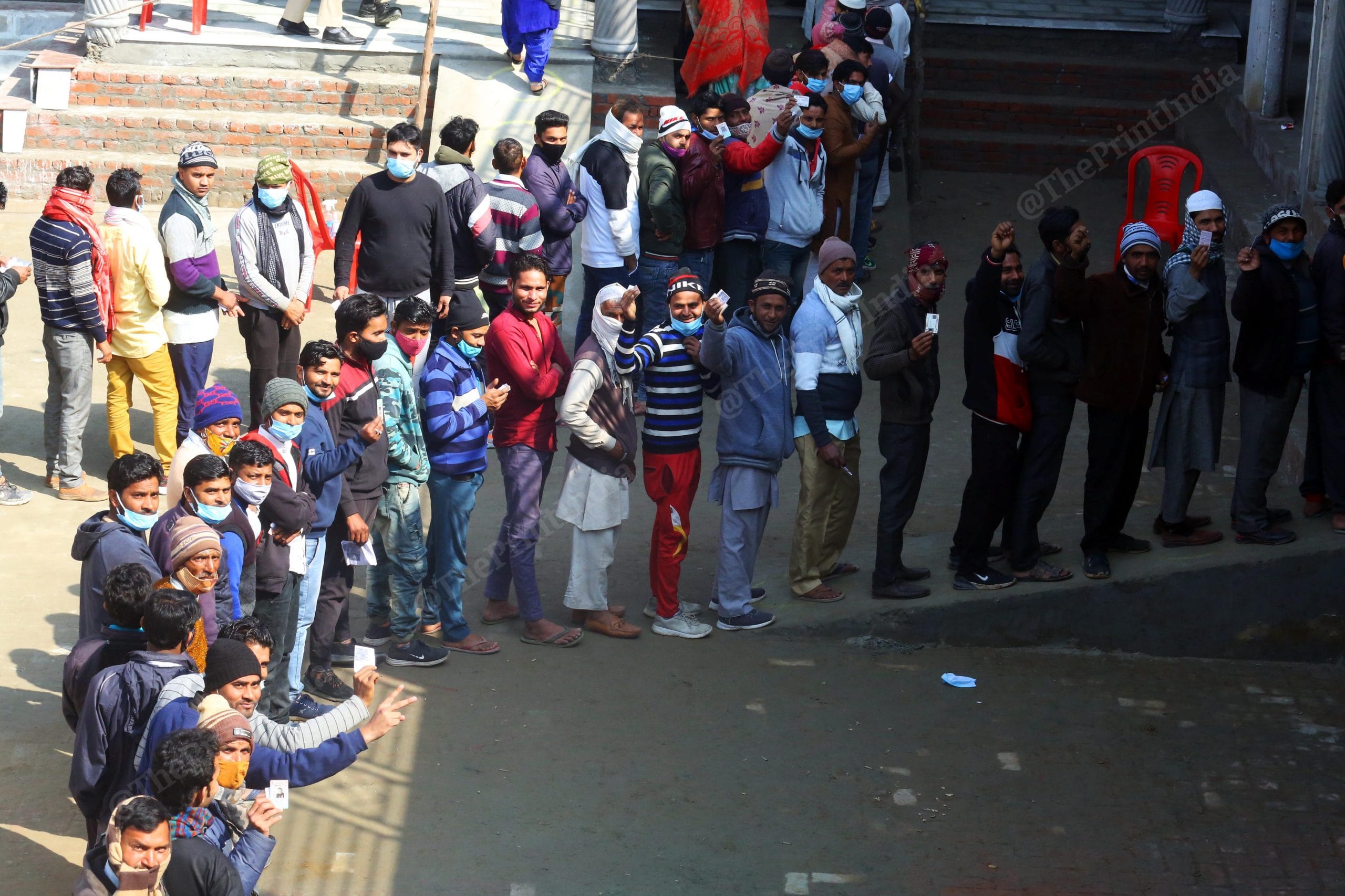 Voters wait for their turn at a polling station in Kairana | Praveen Jain | ThePrint
