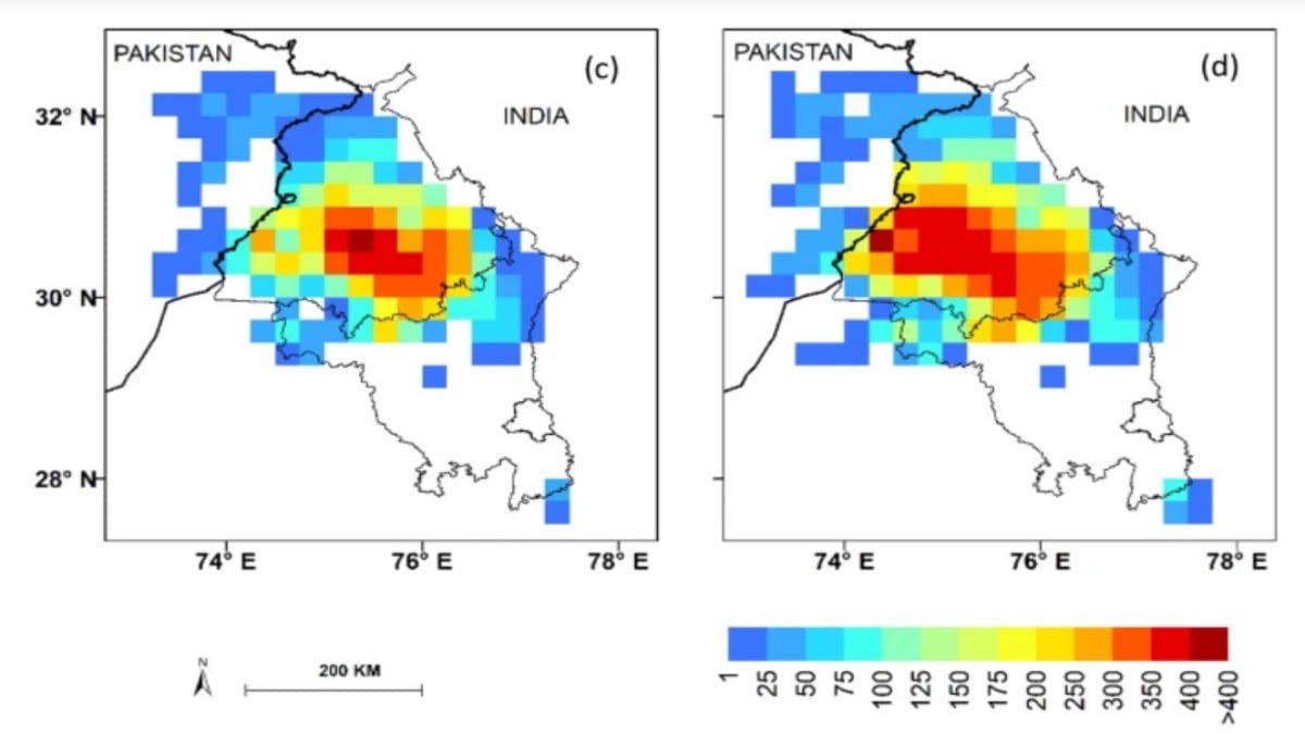 Number of fires per day pre-2010 (left) and post 2010 | Kant et al., 2022, Scientific Reports