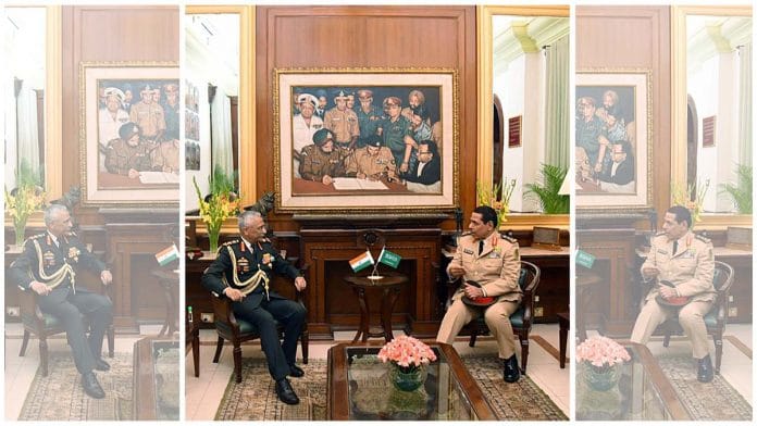 Saudi Arabia Land Forces Commander Lieutenant General Fahd Bin Abdullah Mohammed Al-Mutair calls on Indian Army Chief General M.M. Naravane, in New Delhi Tuesday | ANI