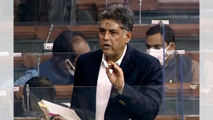File photo of Congress leader Manish Tewari | Photo: ANI