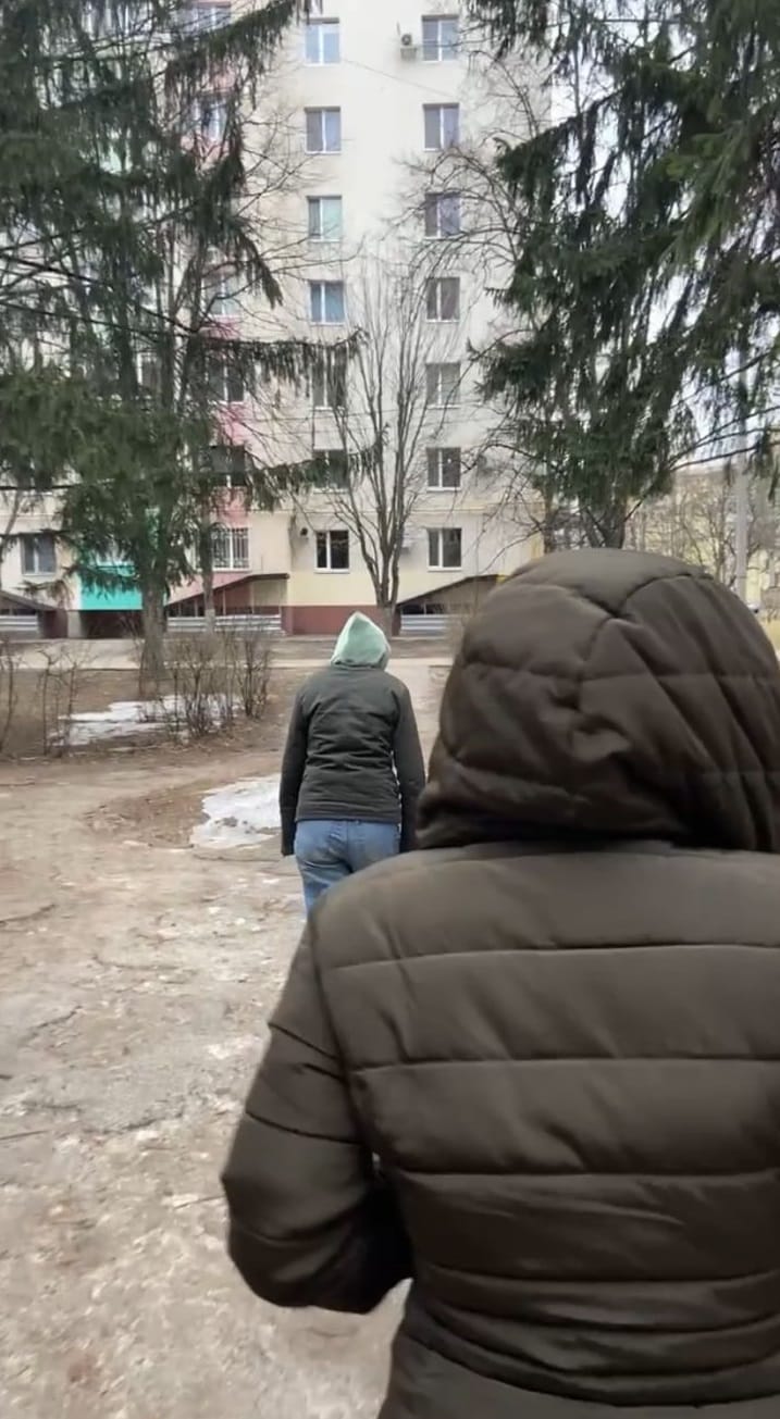 Indian students walk back to their underground bunker after having lunch at a nearby mess on Friday | Kwaish Thapa | By special arrangement