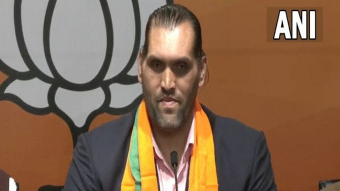 Wrestler 'Great Khali' joins the Bharatiya Janata Party on 10 February 2022| ANI