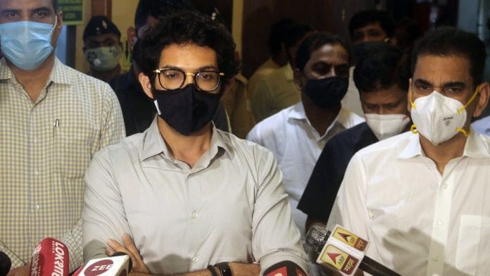 A file photo of Maharashtra Cabinet Minister and Shiv Sena leader Aaditya Thackeray at the BMC headuarters in Mumbai. | Photo: ANI