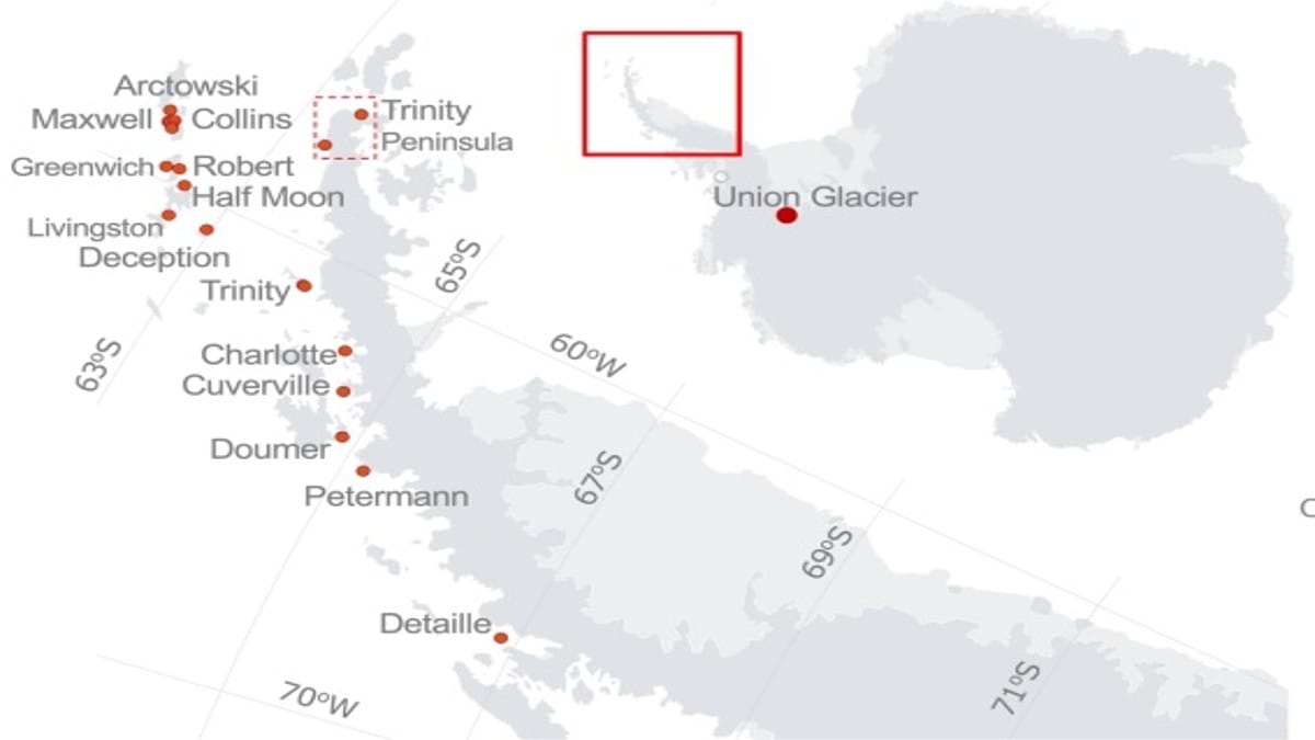 Black Carbon concentration around research stations and popular tourism destinations is considerable higher than elsewhere in Antarctica | Graphic sourced from study