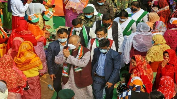 Former Manipur chief minister and Congress leader Okram Ibobi Singh in Keirao constituency Wednesday | Praveen Jain | ThePrint