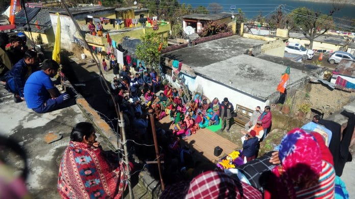 BJP election campaign at Nandgaon village in Tehri district | Photo: Suraj Singh Bisht | ThePrint