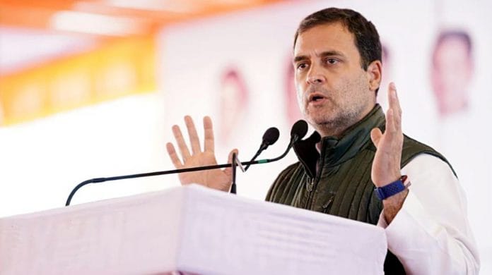 Congress leader Rahul Gandhi addresses the 'Uttarakhandi Kisan Swabhiman Samvaad', at Kichha, in Udham Singh Nagar, on 5 February 2022 | ANI photo