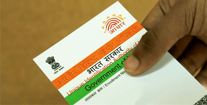 File image of an Aadhaar card | Photo: Manisha Mondal | ThePrint