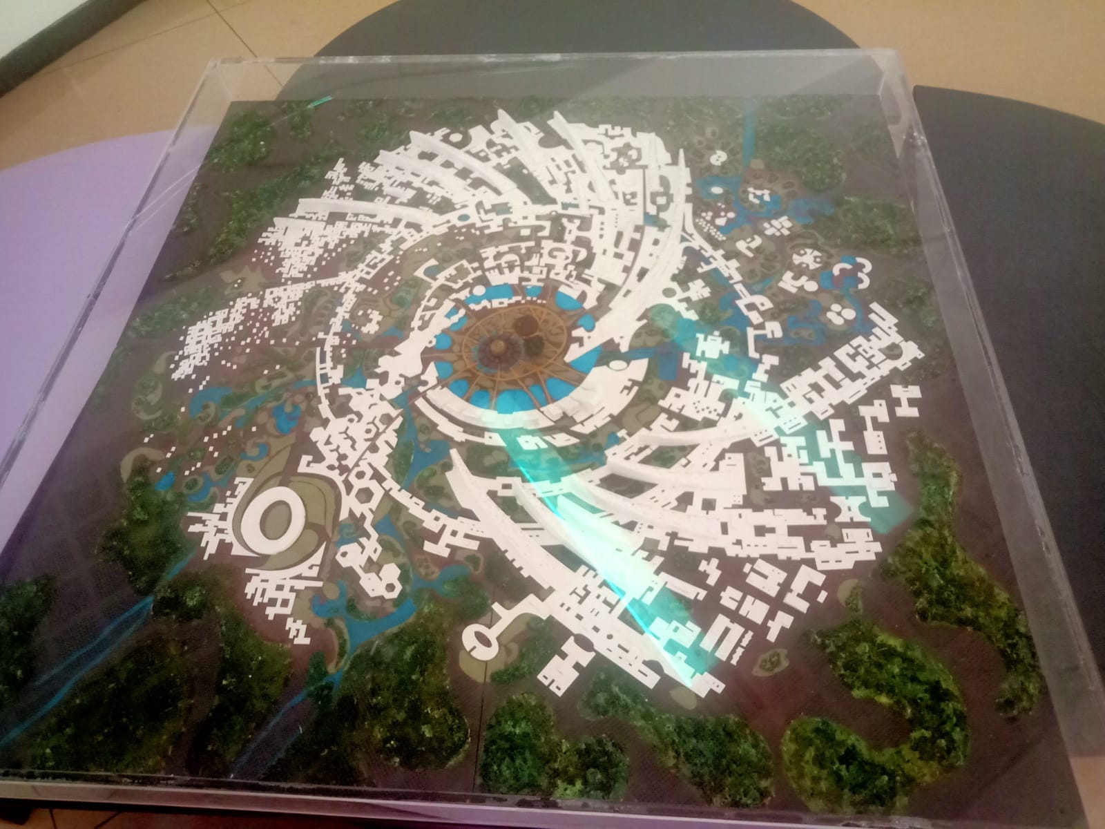 Replicas of the galaxy concept of Auroville as conceived by Roger Anger in 1968 and approved by The Mother. | Photo: Anusha Sood/ThePrint