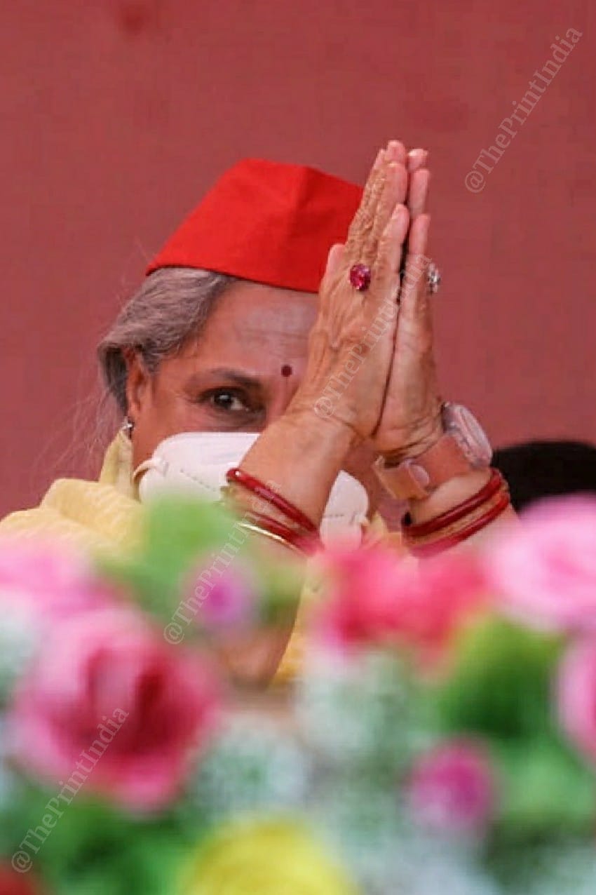 SP's Rajya Sabha MP Jaya Bachchan at the rally | Photo: Praveen Jain | ThePrint