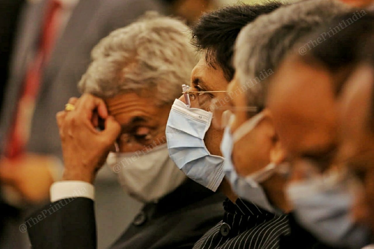 Union Ministers Piyush Goyal and S. Jaishankar at Hyderabad House |Photo: Praveen Jain | ThePrint