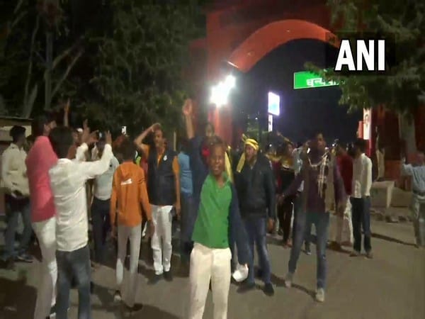 After Akhilesh Yadav's EVMs tampering allegations, SP workers stage protest outside EVM strong room in Varanasi