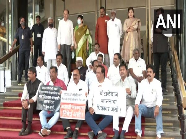 Maharashtra BJP MLAs continue protest seeking Nawab Malik's resignation