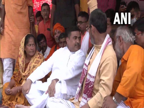 Birbhum violence: Suvendu Adhikari stages protest in Rampurhat, demands CM Mamata Banerjee's resignation  