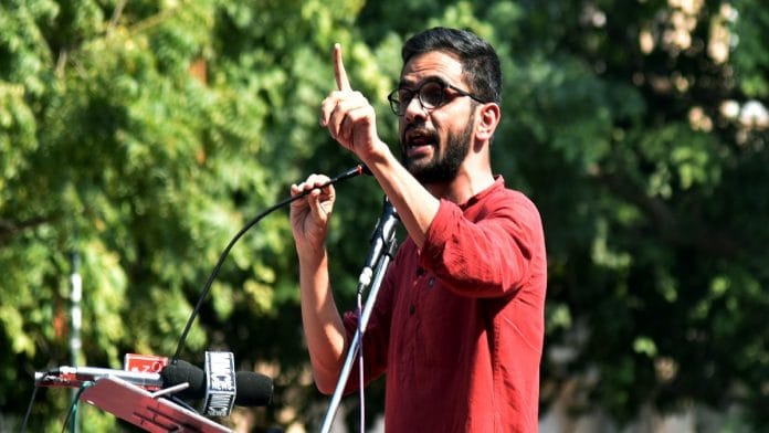 File photo of Umar Khalid at Jantar Mantar in New Delhi | ANI
