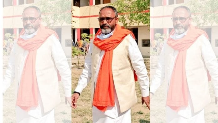 Robertsganj MLA Bhupesh Chaubey after voting in the assembly polls | Twitter | @bhupesh4bjp
