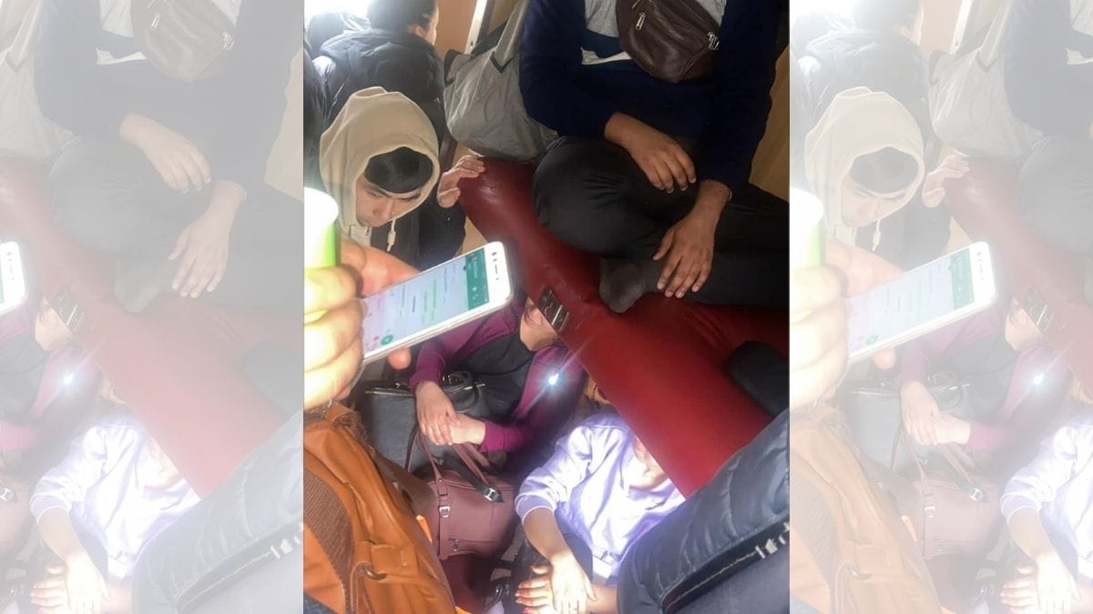 A group of Indian students on a train to Ukraine's Western borders, from where they hope to cross out of the war-hit country | By special arrangement