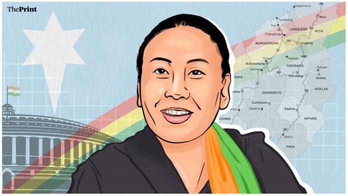 BJP's Rajya Sabha MP from Nagaland Phangnon Konyak | Illustration: Manisha Yadav | ThePrint