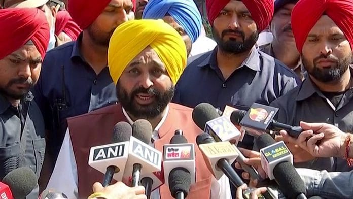 Punjab CM-designate Bhagwant Mann speaking to the media on 12 March | ANI