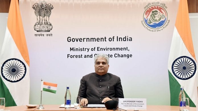 A file photo of Union Minister for Environment, Forest and Climate Change, Bhupender Yadav. | Photo: ANI