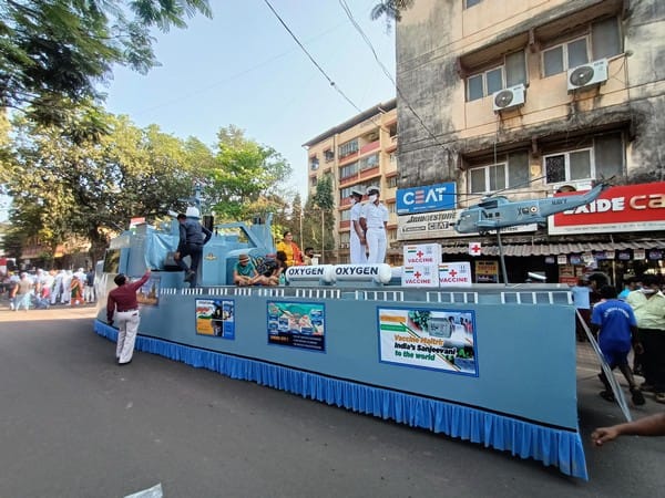 Indian Navy participates at Goa Carnival displaying tableau presenting short skit