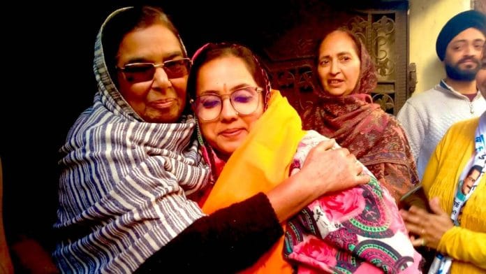 File photo of Jeevan Jyot Kaur campaigning | Twitter