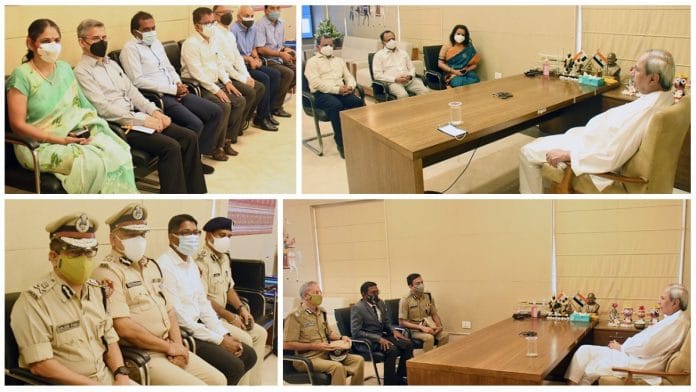 Senior IAS and IPS officers during their meeting with Odisha Chief Minister Naveen Patnaik on 27 March. | Photo by special arrangement