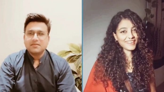 Screenshot of Paushali Sahu and Farrukh Javed singing the duet | Photo: Twitter / @dreamzdotcom