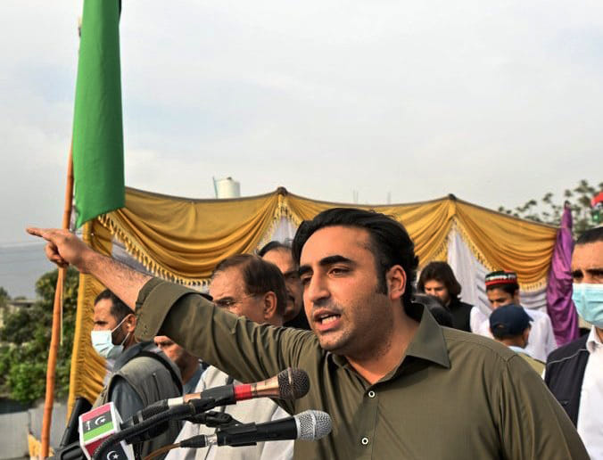 Chairman of PPP Bilawal Bhutto Zardari addressing public gathering at Taseel Dargai on 23 March | Photo: @BakhtawarBZ 5